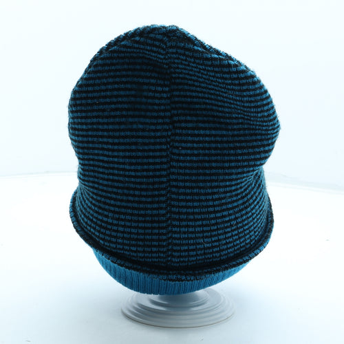 JACK & JONES Mens Blue Striped Acrylic Beanie One Size