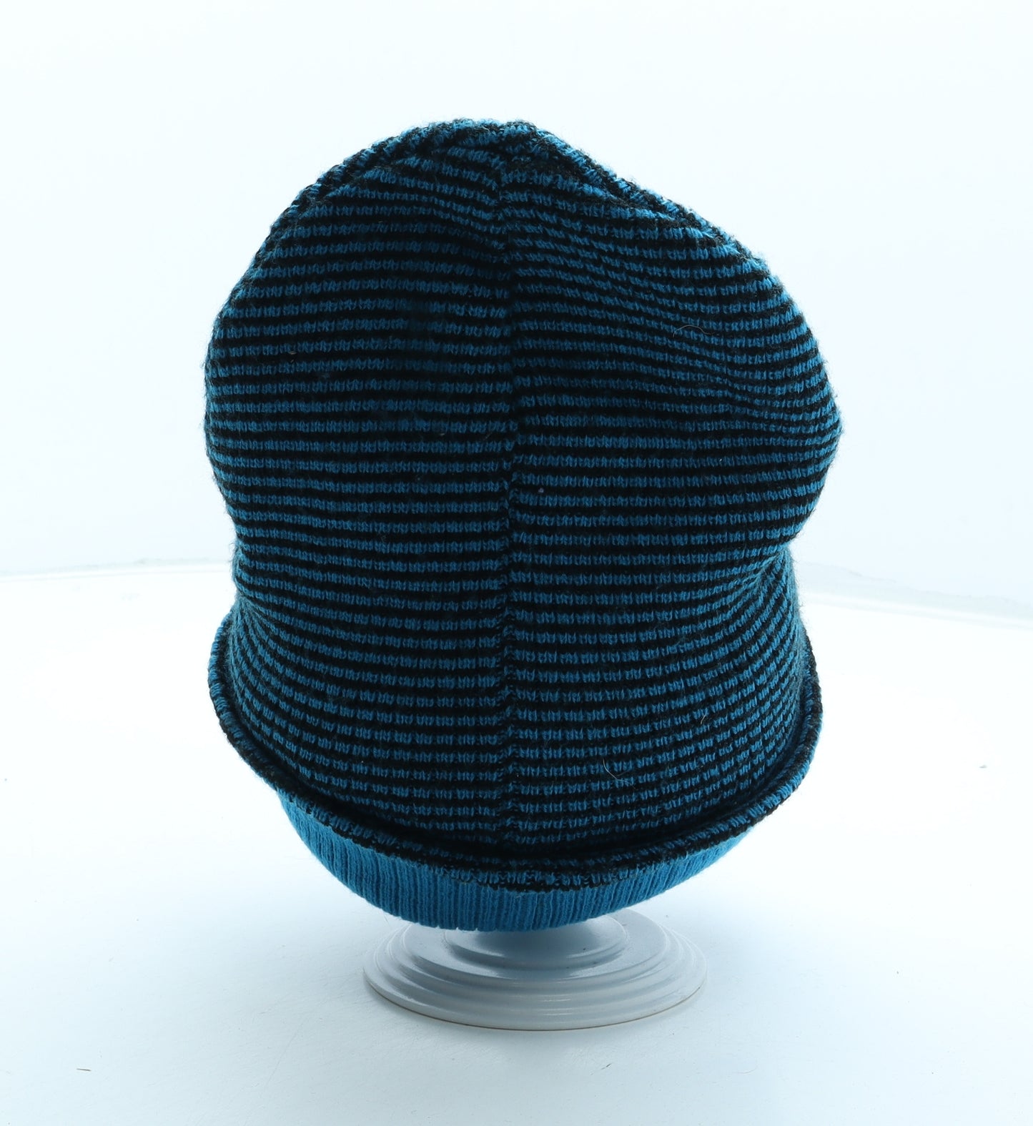 JACK & JONES Mens Blue Striped Acrylic Beanie One Size