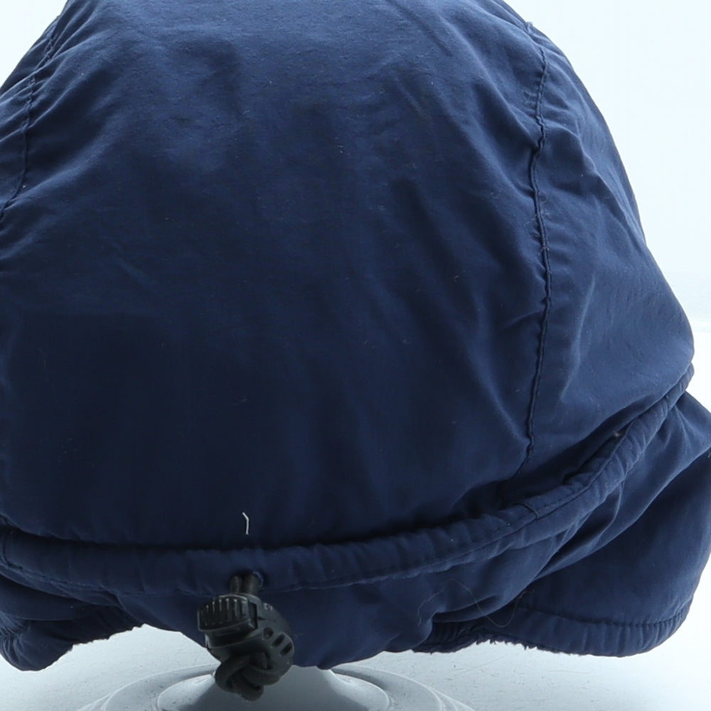 Scanda Mens Blue Polyester Beanie One Size - Logo Peaked Front Boshi