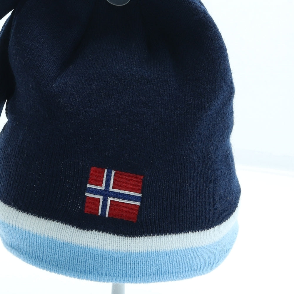 Rokk Boys Blue Geometric Acrylic Beanie One Size - Norway Moose