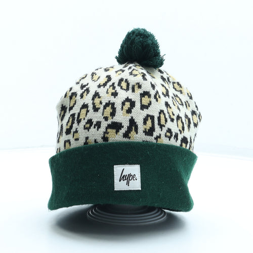 Hype Womens Multicoloured Animal Print Acrylic Bobble Hat One Size - Leopard Print