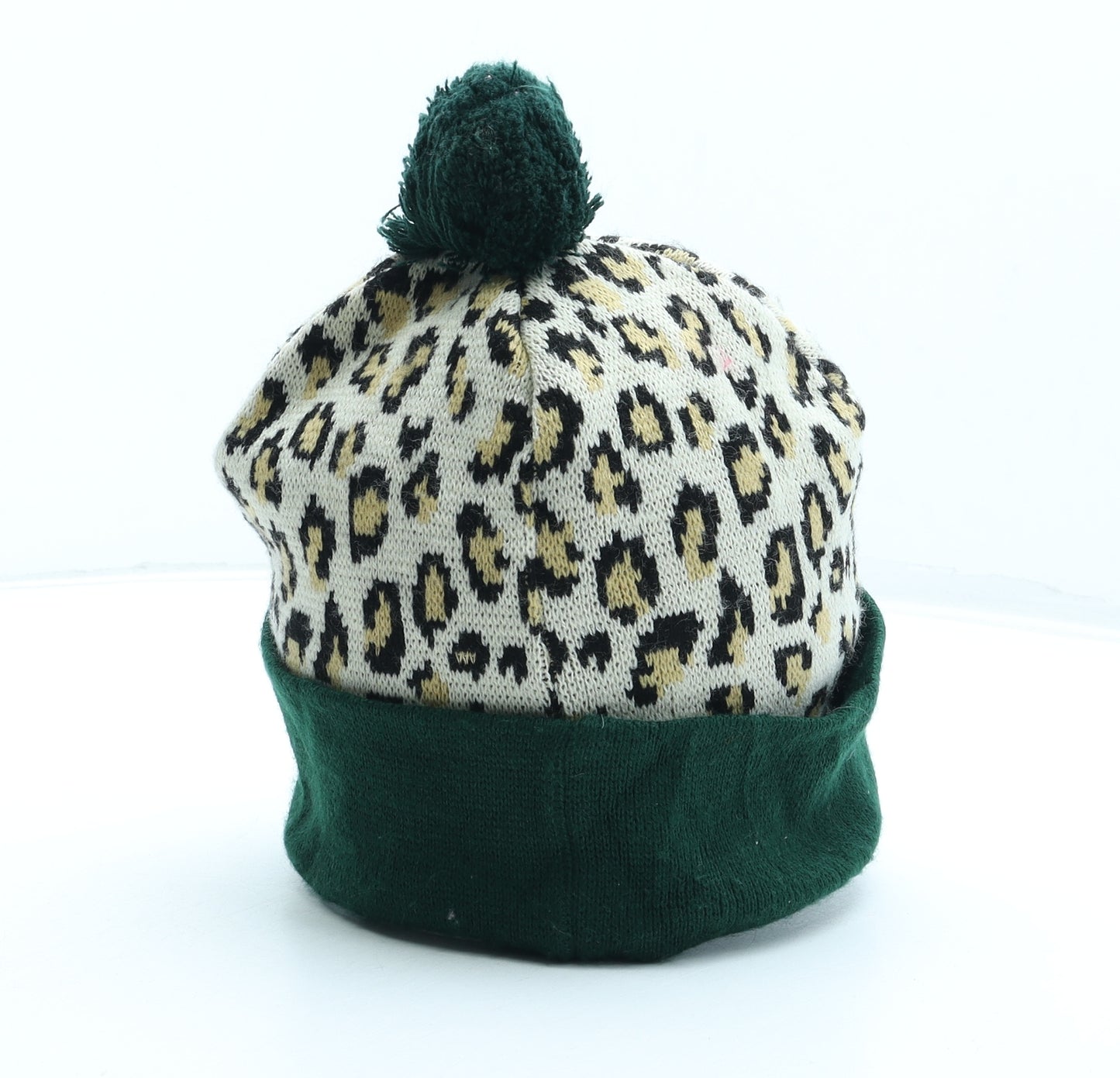 Hype Womens Multicoloured Animal Print Acrylic Bobble Hat One Size - Leopard Print
