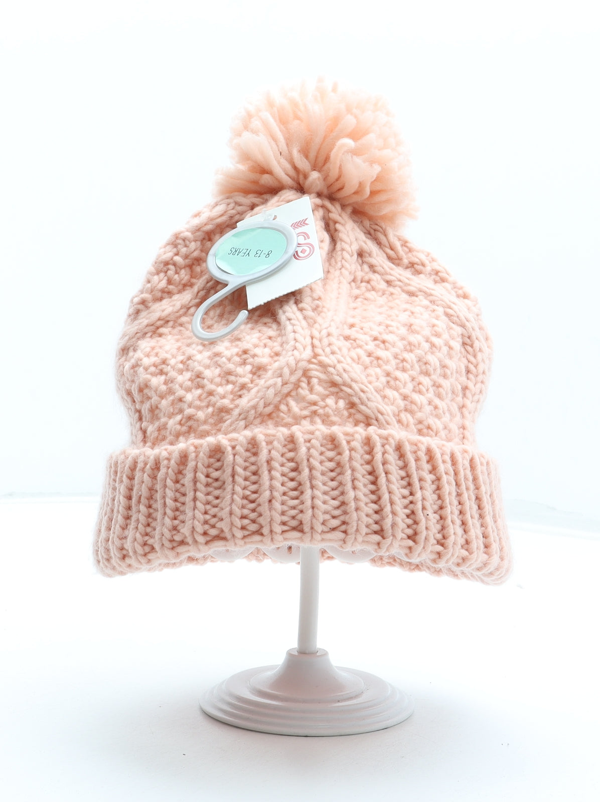 Matalan Girls Pink Acrylic Bobble Hat One Size - Faux Fur
