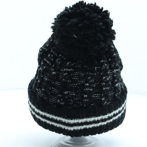 George Boys Black Geometric Acrylic Bobble Hat One Size - Storm Trooper Star Wars