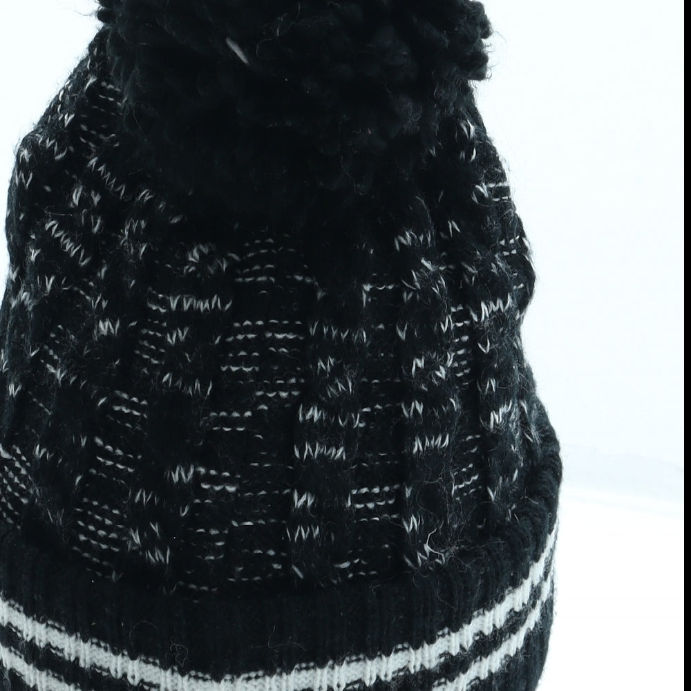 George Boys Black Geometric Acrylic Bobble Hat One Size - Storm Trooper Star Wars