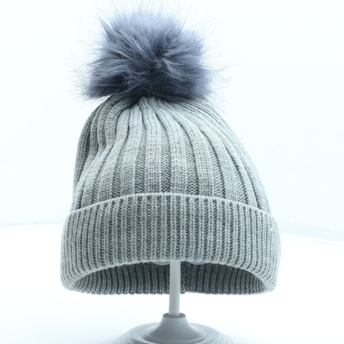 Accessorize Womens Grey Acrylic Bobble Hat One Size - Faux Fur