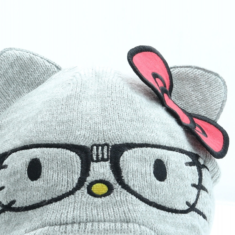 George Girls Grey Acrylic Bonnet Size Adjustable - Hello Kitty Ears