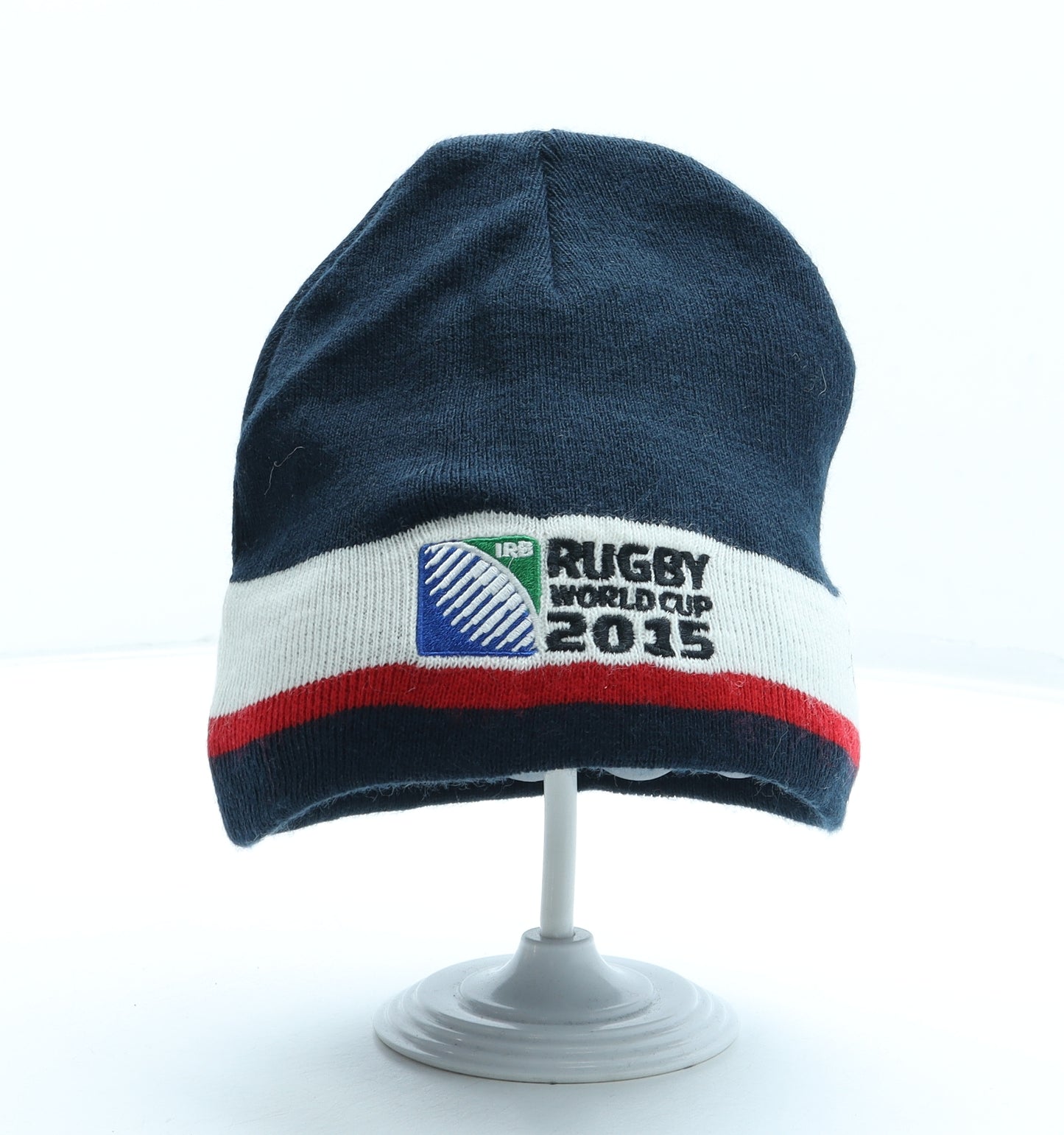 Canterbury Mens Blue Striped Acrylic Beanie One Size - England Rugby Logo