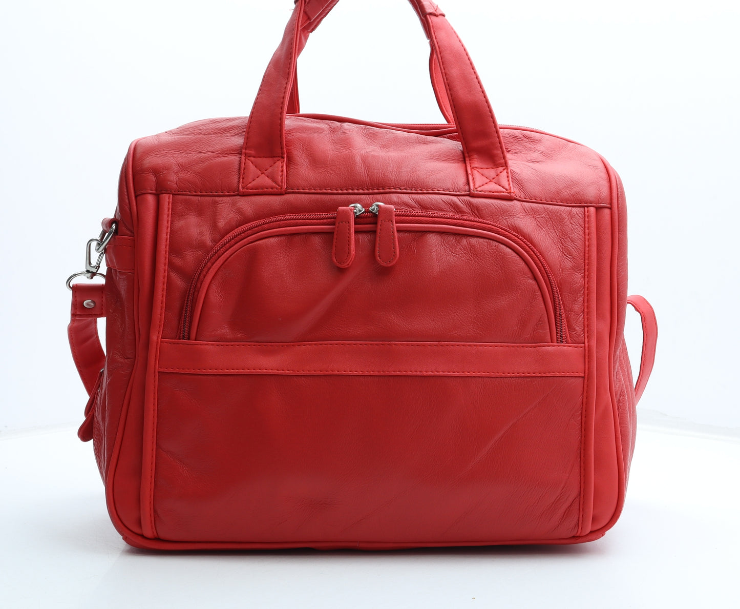 Luca Bocelli Womens Red Polyurethane Top Handle Bag Size Large