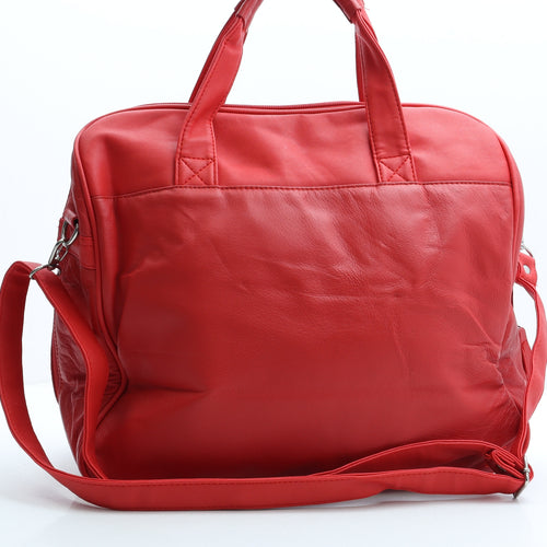 Luca Bocelli Womens Red Polyurethane Top Handle Bag Size Large
