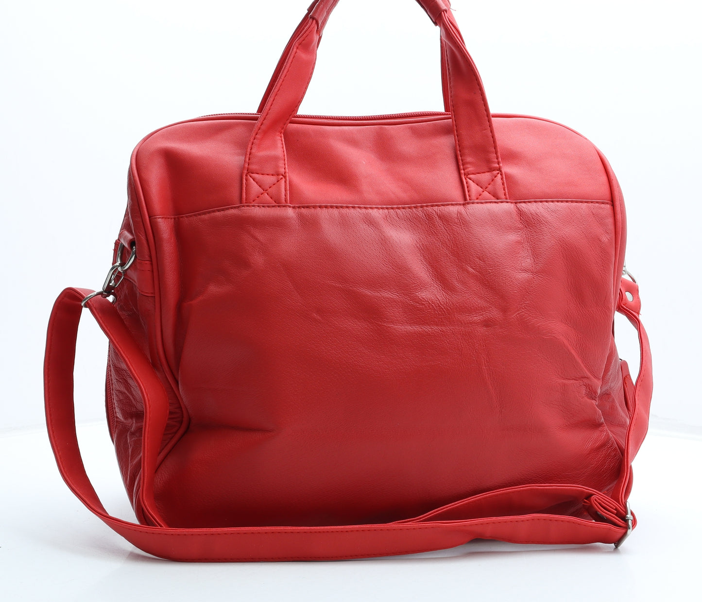 Luca Bocelli Womens Red Polyurethane Top Handle Bag Size Large