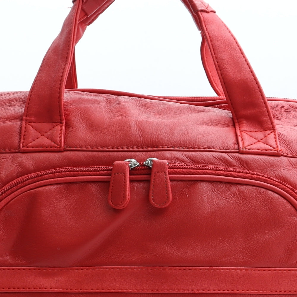 Luca Bocelli Womens Red Polyurethane Top Handle Bag Size Large