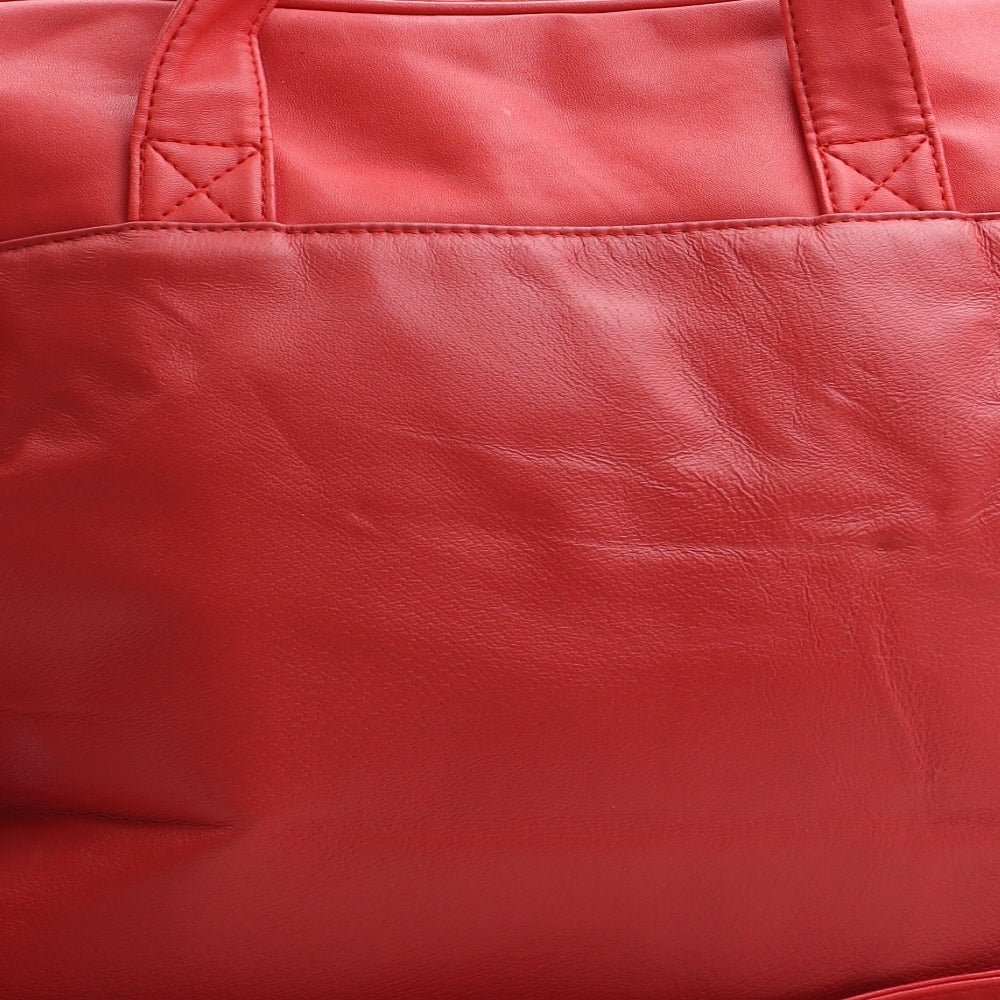 Luca Bocelli Womens Red Polyurethane Top Handle Bag Size Large
