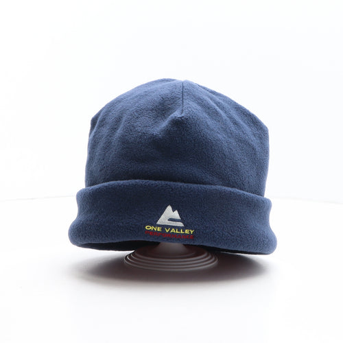 One Valley Performance Mens Blue Polyester Beanie One Size