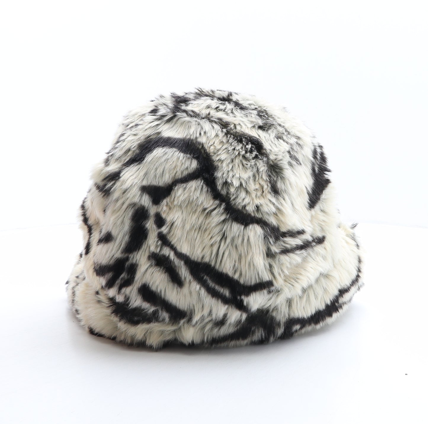 Accessorize Womens Beige Animal Print Acrylic Cossack One Size - Zebra Print, Faux Fur