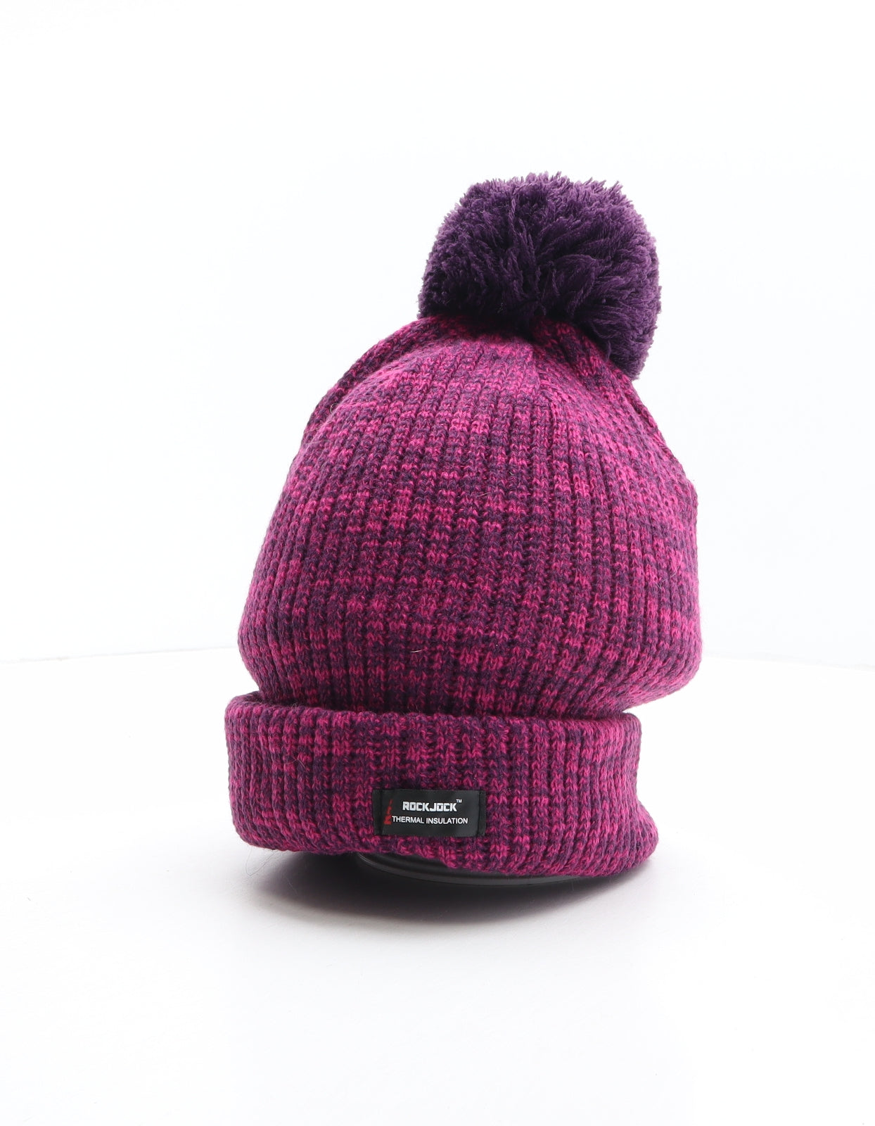 Rock Jock Womens Purple Acrylic Bobble Hat One Size