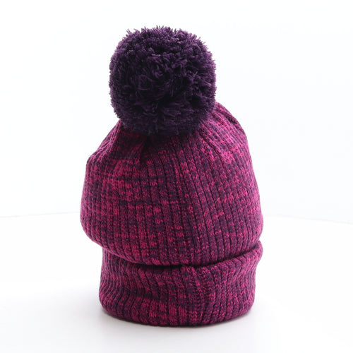 Rock Jock Womens Purple Acrylic Bobble Hat One Size