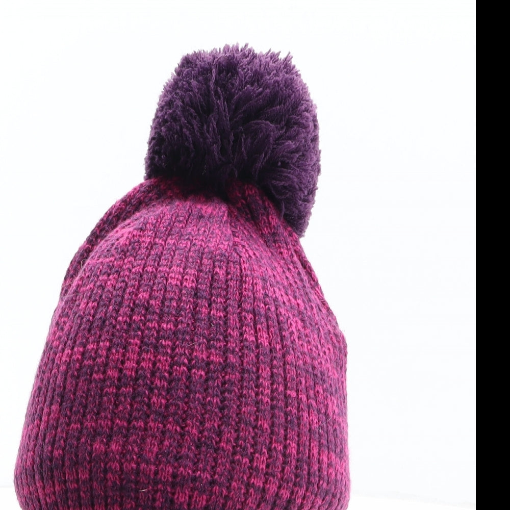Rock Jock Womens Purple Acrylic Bobble Hat One Size