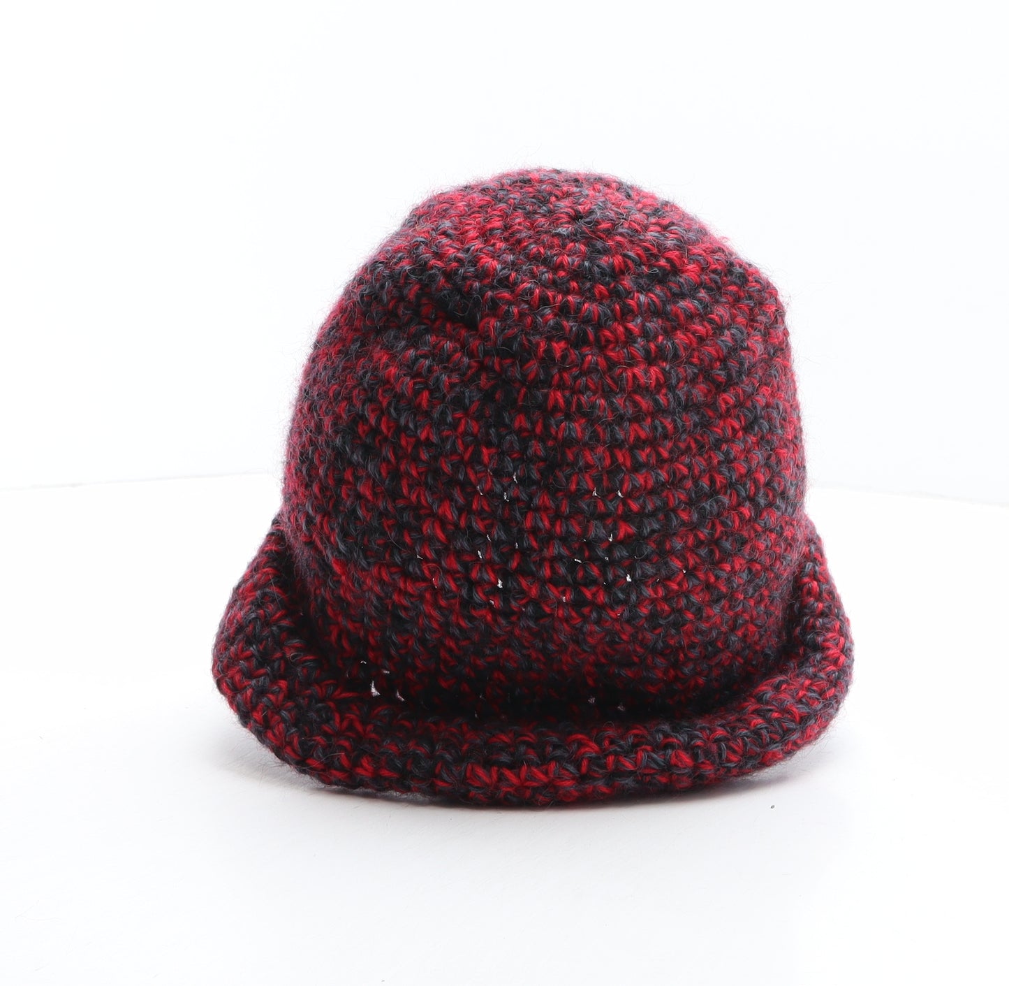 Swaledale Woollens Womens Red 100% Wool Cloche One Size - Flower Detail