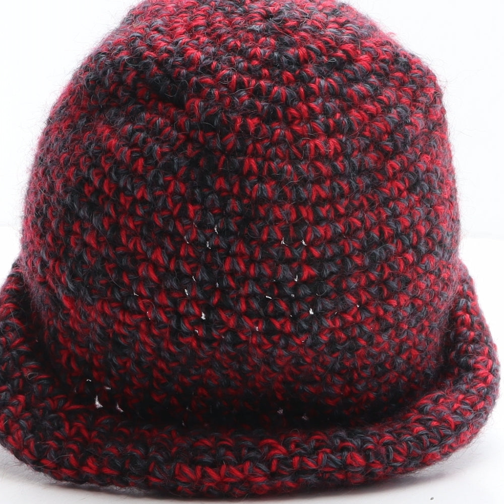 Swaledale Woollens Womens Red 100% Wool Cloche One Size - Flower Detail