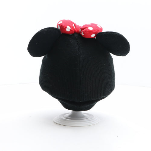H&M Girls Black Acrylic Beanie One Size - Disney, Minnie Mouse