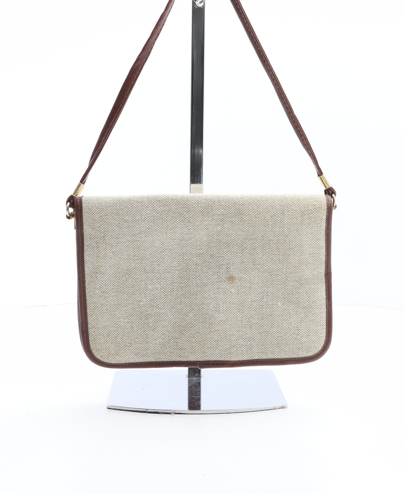 Preworn Womens Brown Colorblock Leather Crossbody Size Small