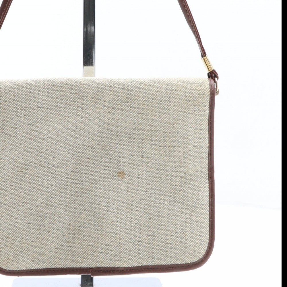 Preworn Womens Brown Colorblock Leather Crossbody Size Small