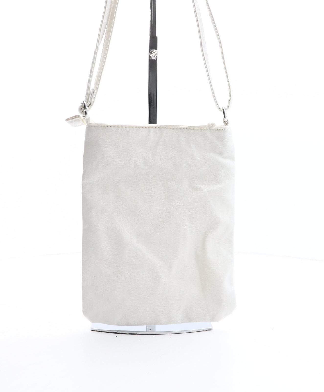 George Womens White Solid PVC Crossbody Size Small