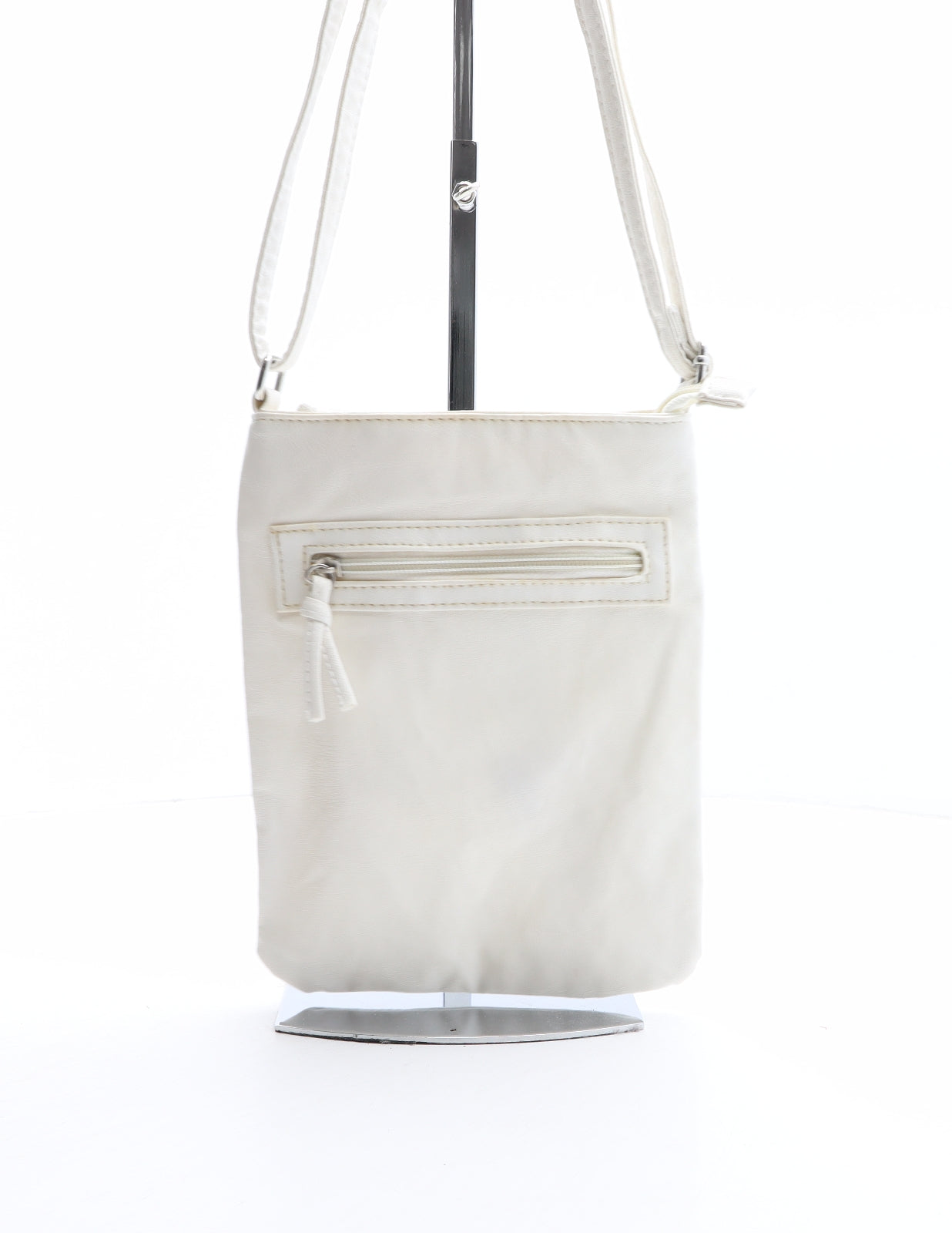 George Womens White Solid PVC Crossbody Size Small