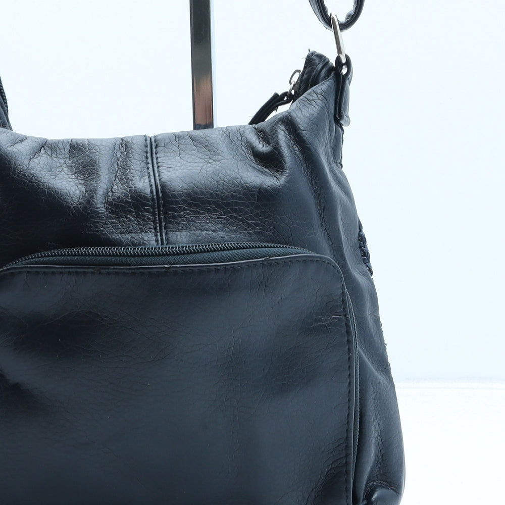 Preworn Womens Black Polyester Crossbody Size Small