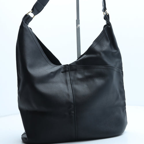 Preworn Womens Black Polyurethane Shoulder Bag Size Small