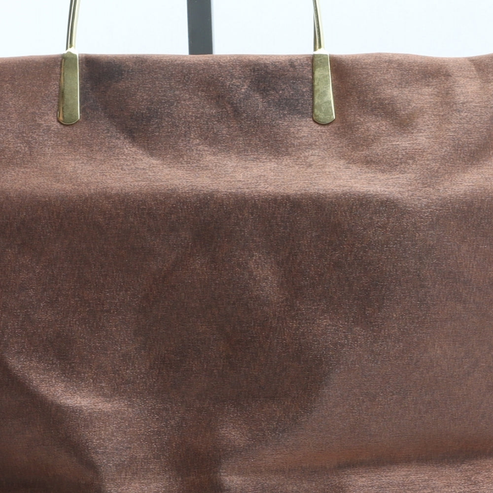 Preworn Womens Brown Polyester Top Handle Bag Size Medium