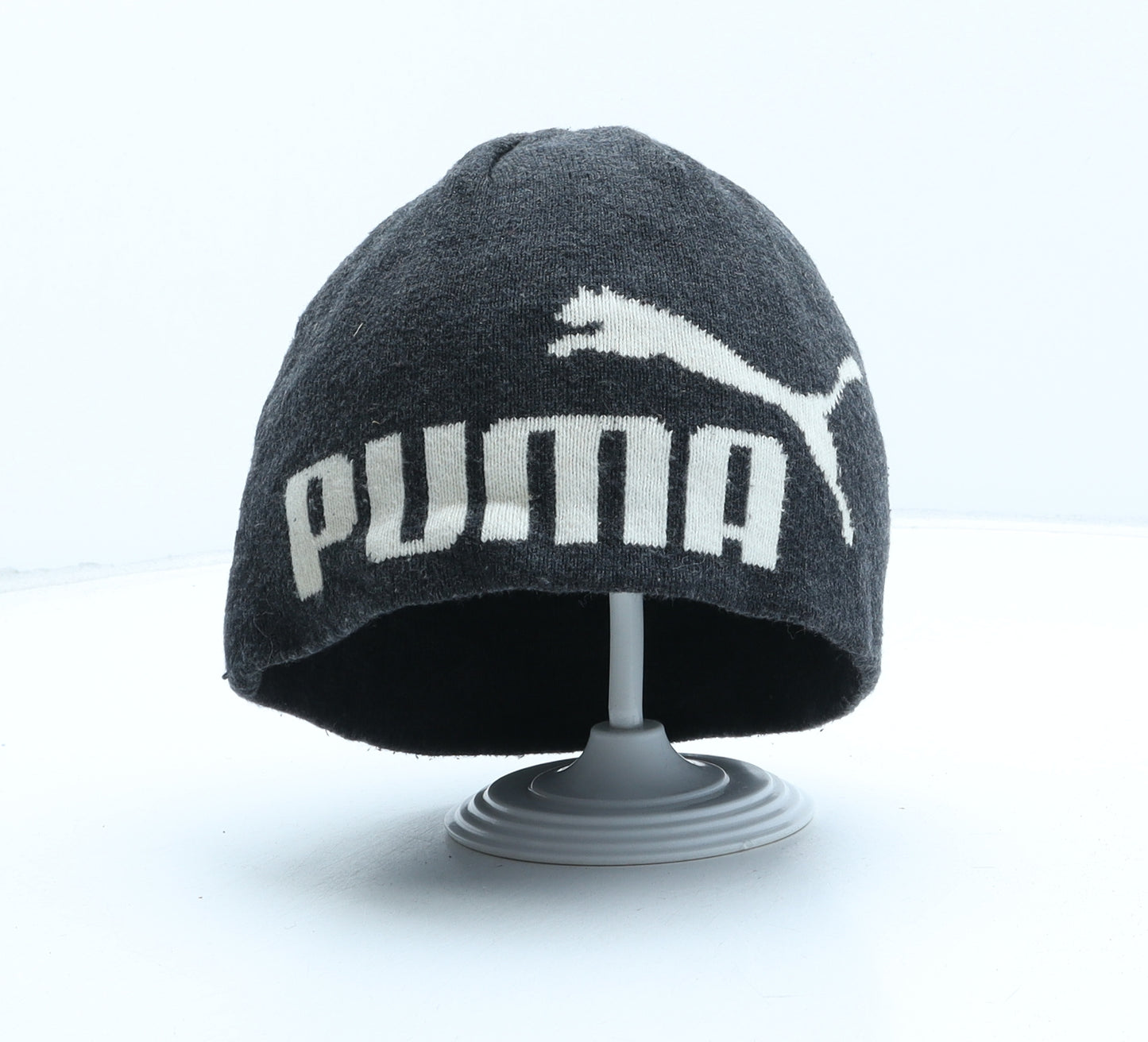 PUMA Mens Grey Acrylic Beanie One Size