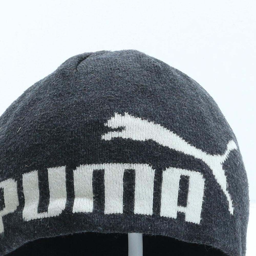 PUMA Mens Grey Acrylic Beanie One Size