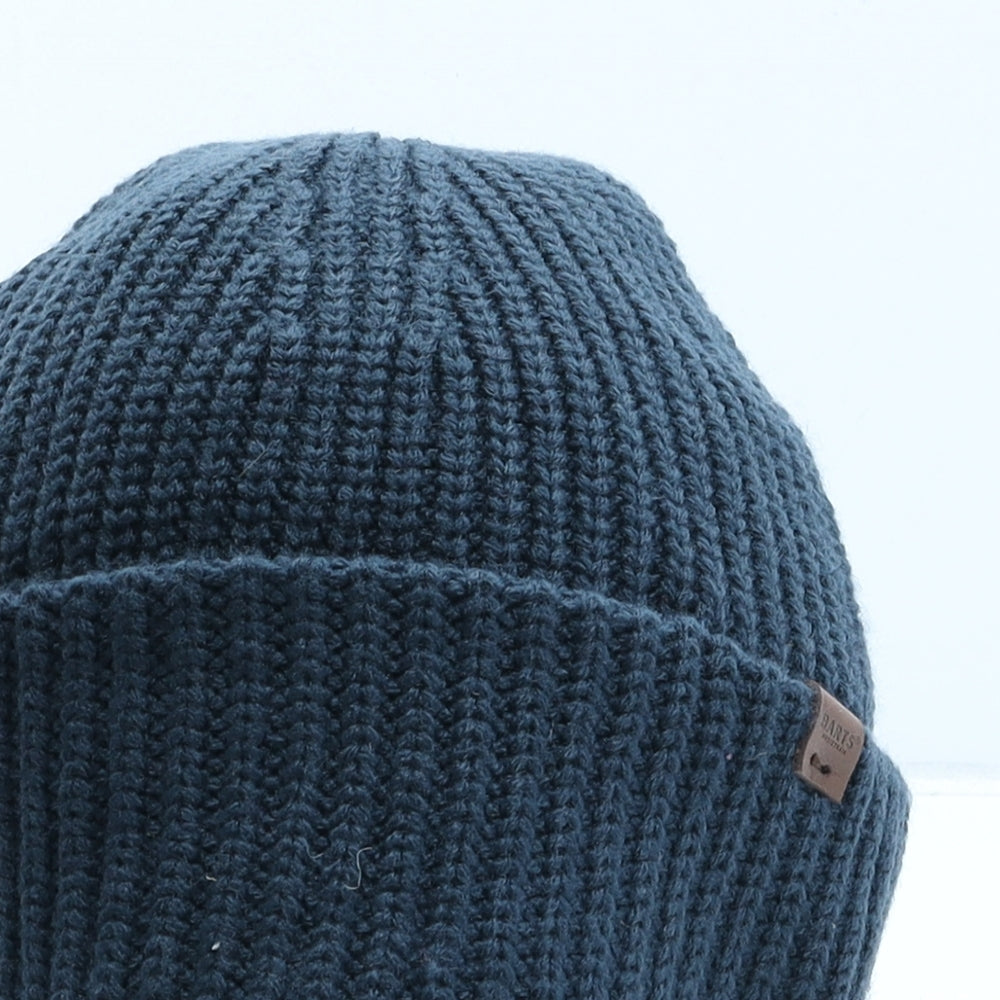 Barts Mens Blue Acrylic Beanie One Size
