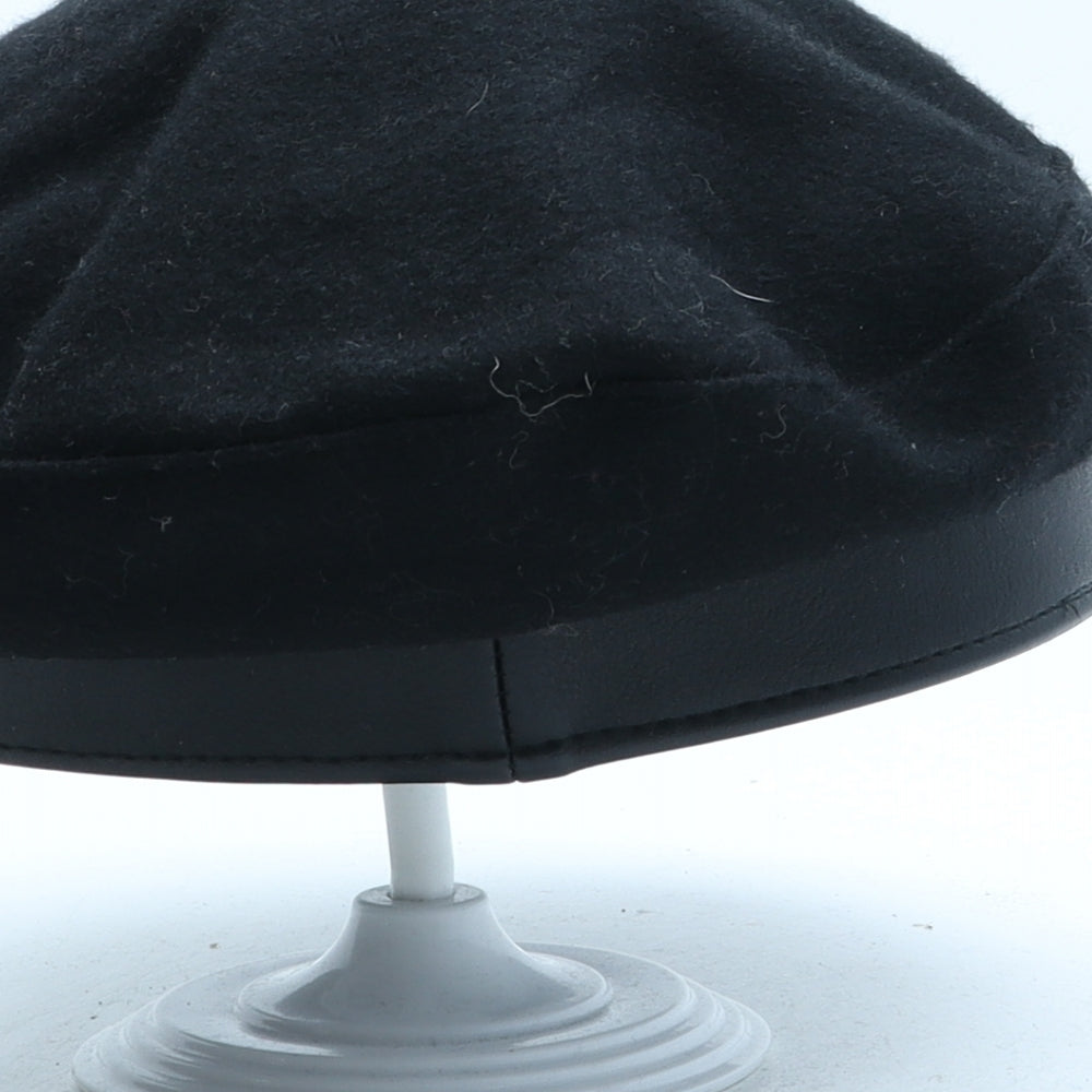 River Island Womens Black Wool Peaked Cap One Size