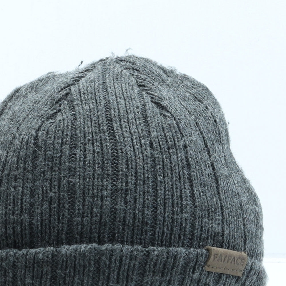 Fat Face Mens Grey Acrylic Beanie One Size