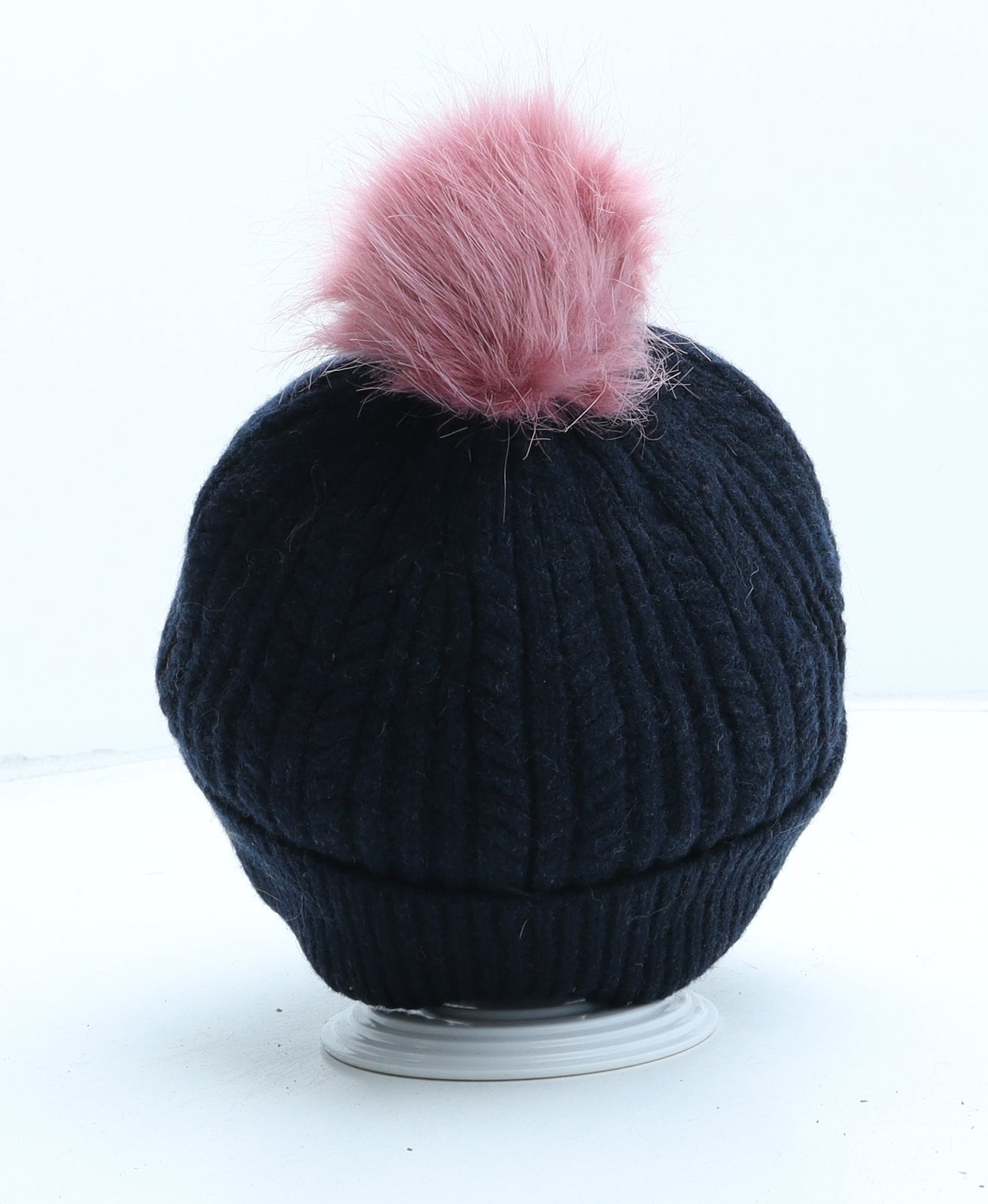 Joules Womens Blue Wool Bobble Hat One Size