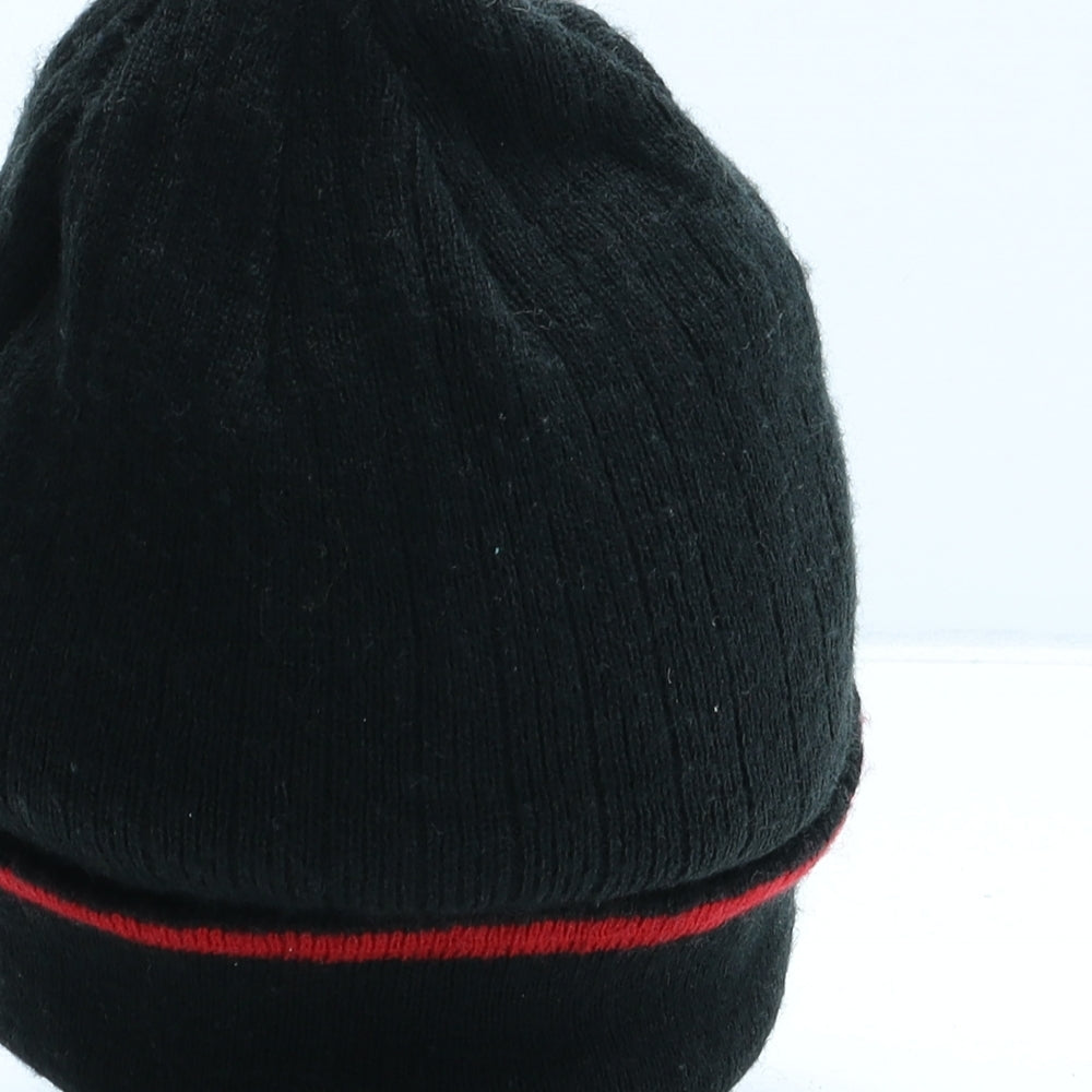 Manchester United Mens Black Acrylic Beanie One Size