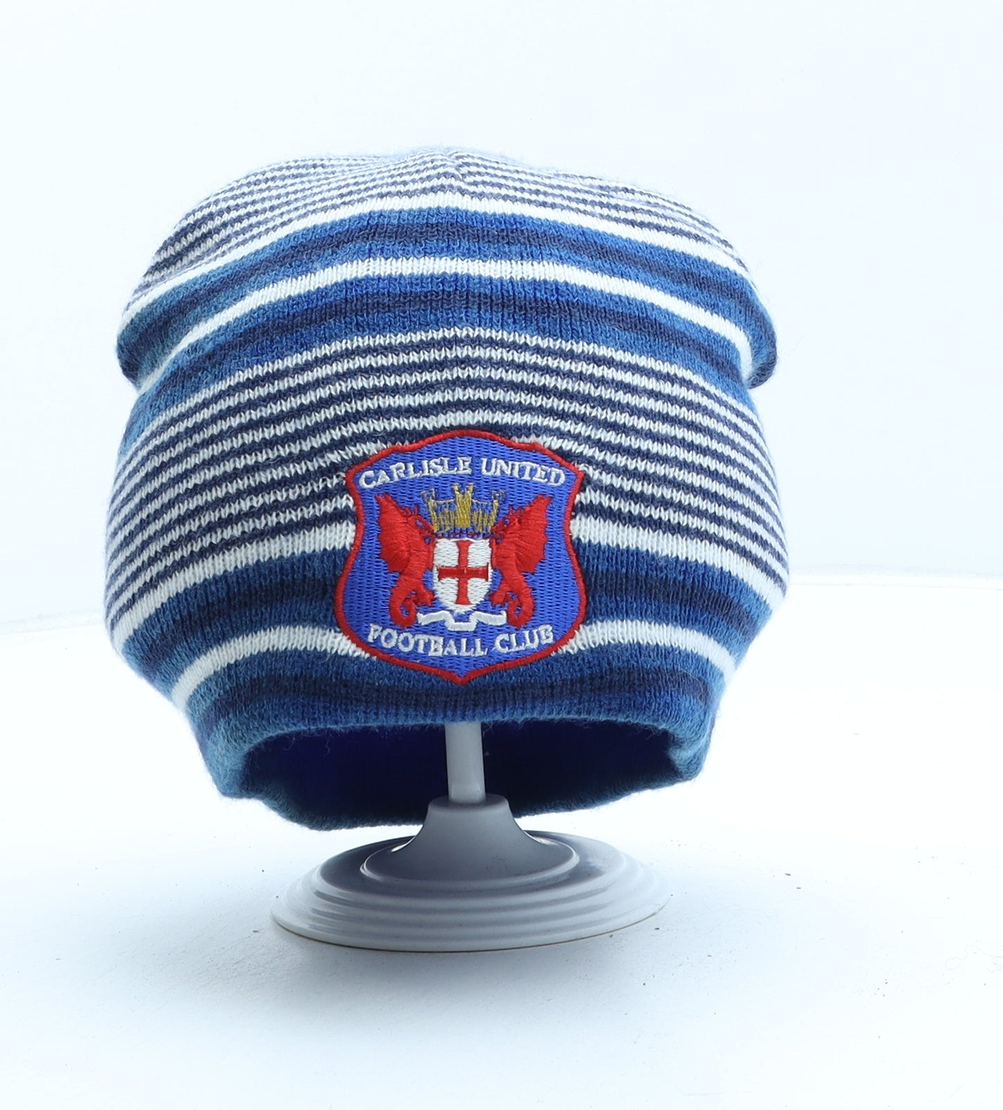 Heritage Leisure Design Mens Blue Striped Acrylic Beanie One Size - Carlisle