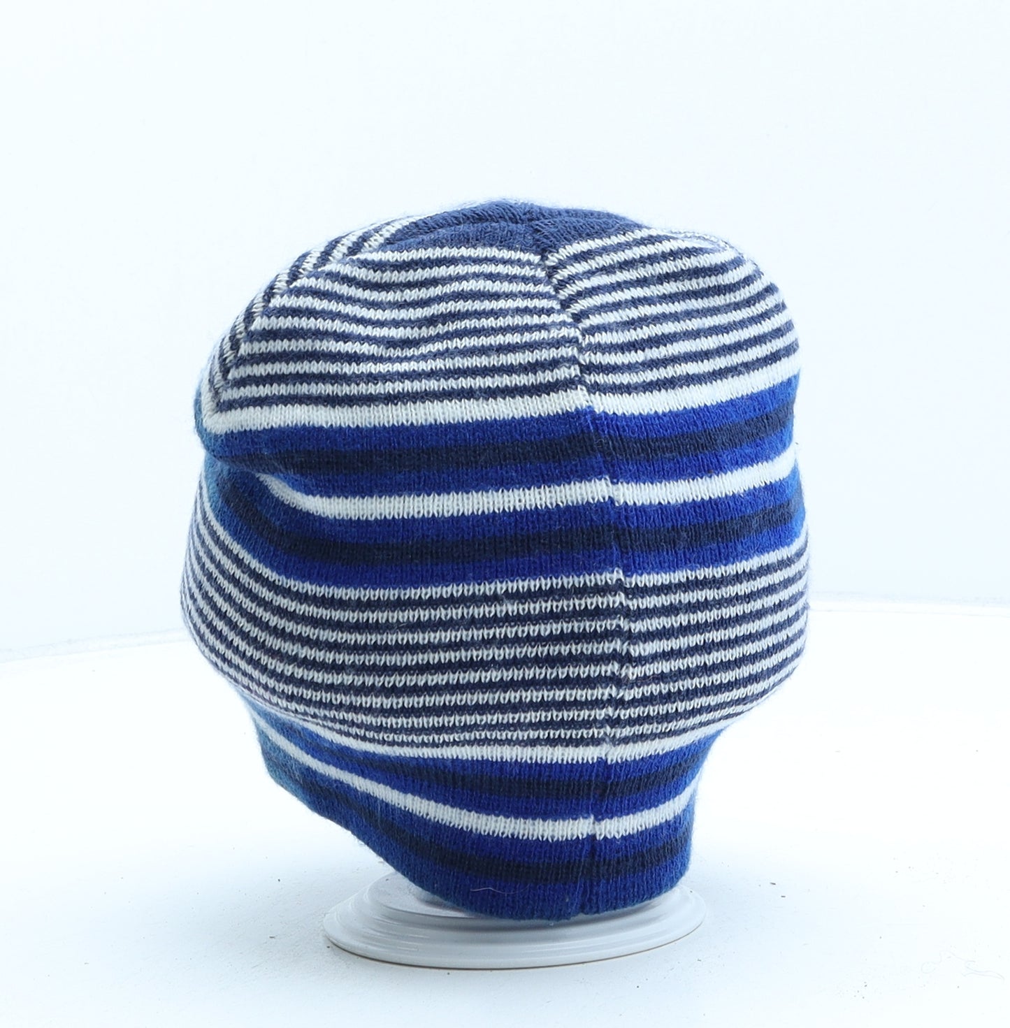 Heritage Leisure Design Mens Blue Striped Acrylic Beanie One Size - Carlisle