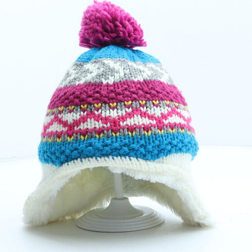 Mountain Warehouse Girls Multicoloured Fair Isle Acrylic Bonnet One Size