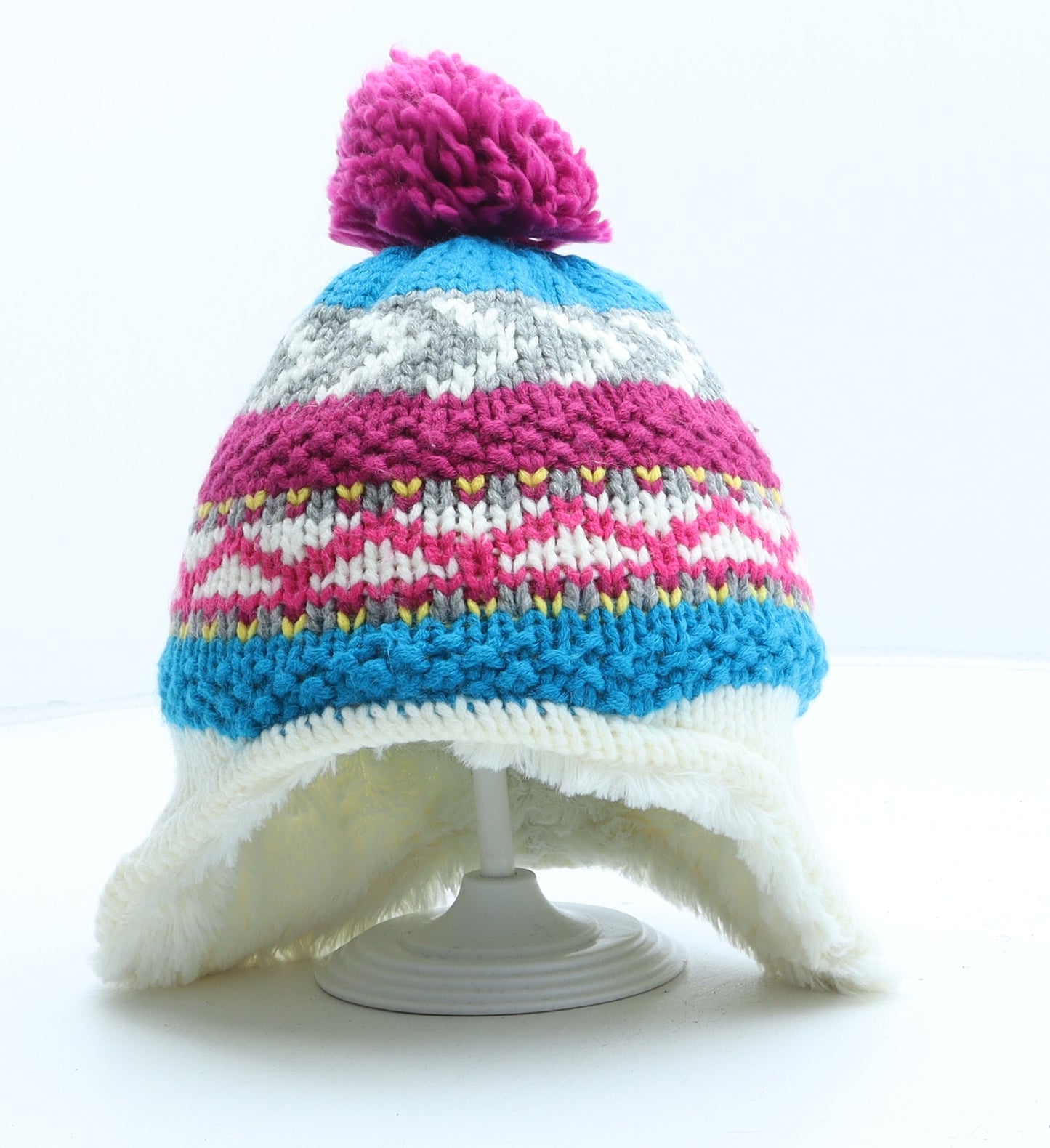 Mountain Warehouse Girls Multicoloured Fair Isle Acrylic Bonnet One Size