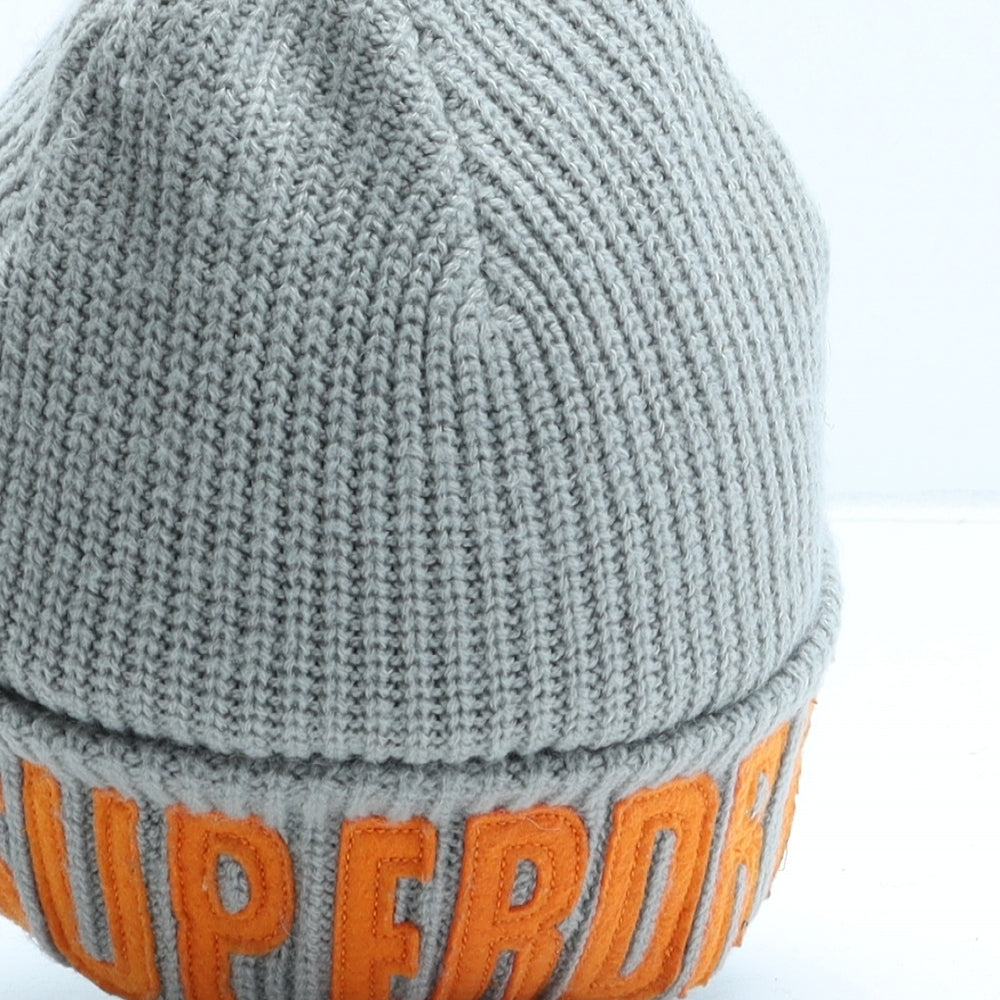 Superdry Mens Grey Acrylic Beanie One Size