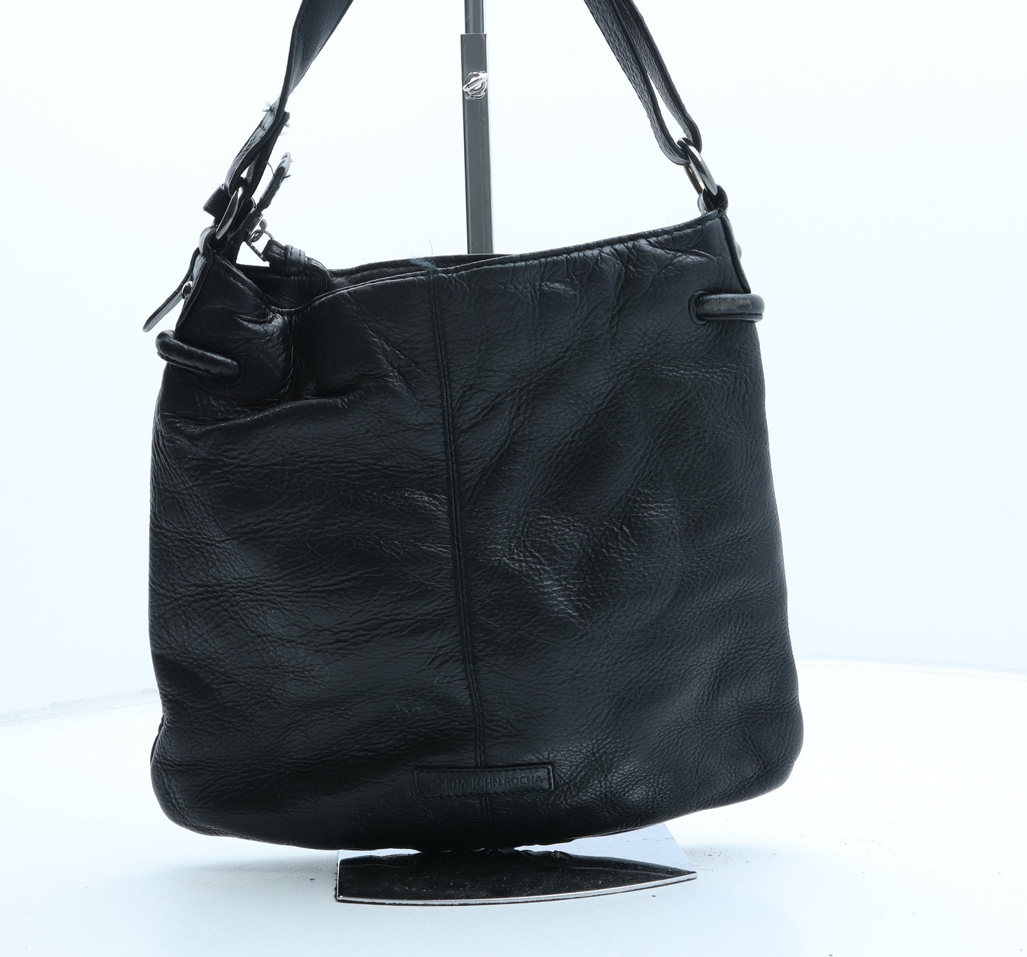 RJR.John Rocha Womens Black Leather Crossbody Size Medium