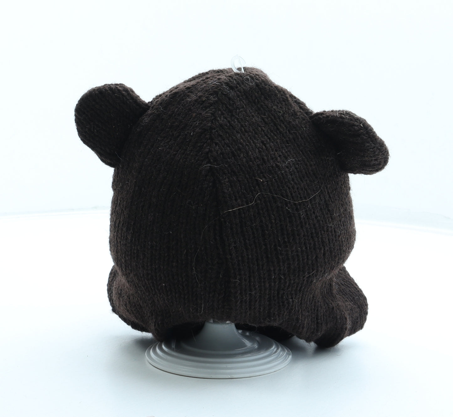 Pachamamita Boys Brown Wool Beanie One Size - Monkey Ears