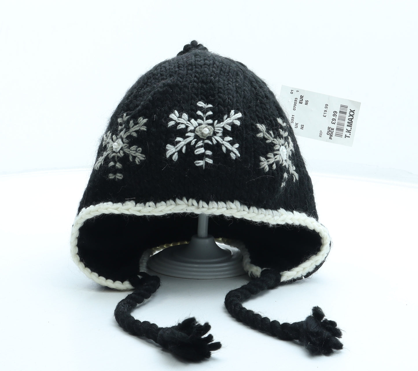 Screamer Womens Black Acrylic Beanie One Size