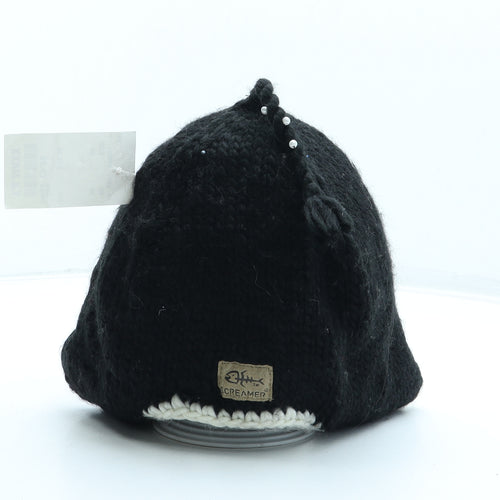 Screamer Womens Black Acrylic Beanie One Size