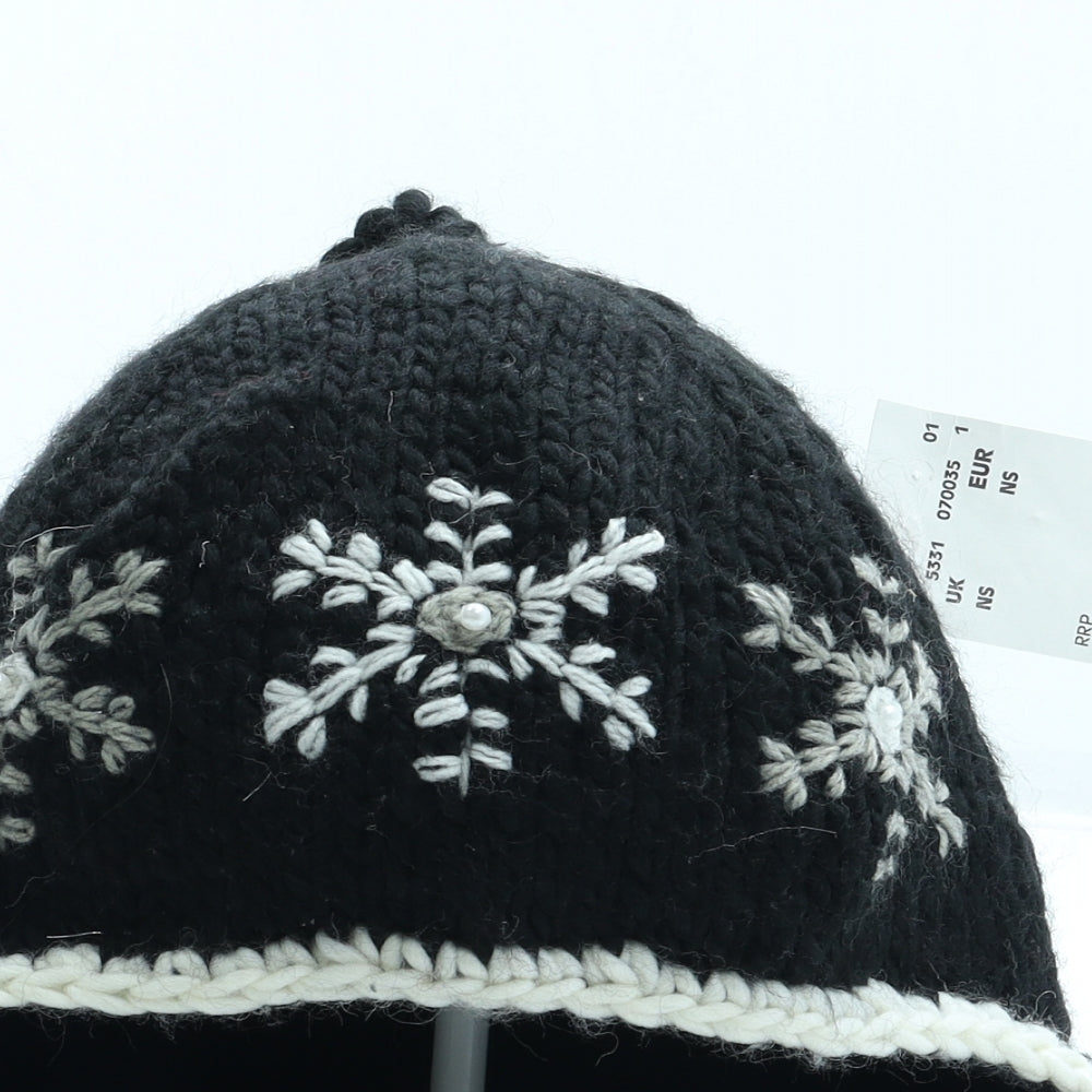 Screamer Womens Black Acrylic Beanie One Size