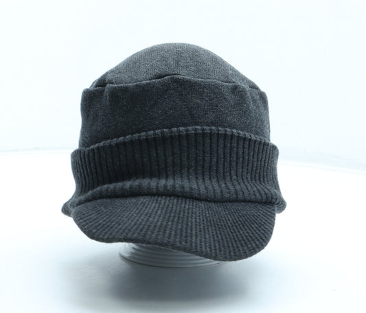 NEXT Boys Grey Cotton Beanie One Size - Peaked Front